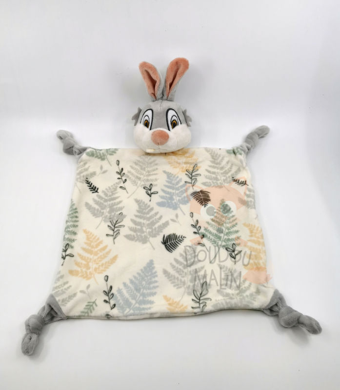  - thumper the rabbit - comforter white grey leaf 30 cm 